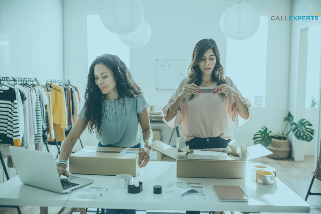 two women packing items